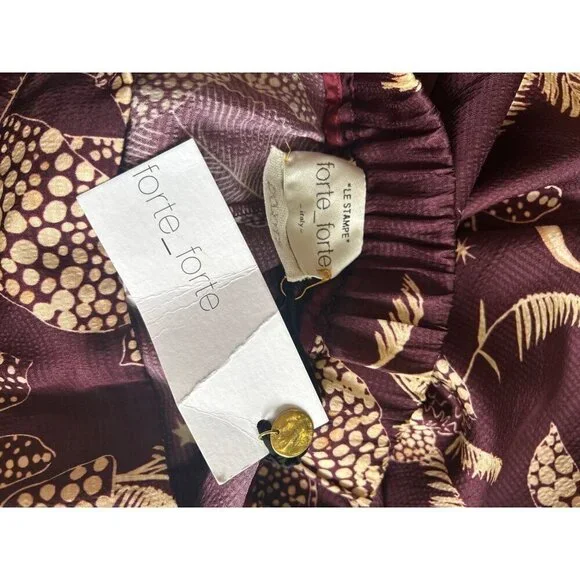 Forte Forte Printed Palazzo Pants Purple Cream Womens Size 00 XXS - Picture 10 of 12